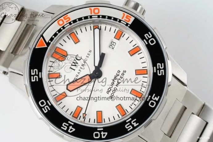 MIROTIME 0319 BestValue Aquatimer Automatic SS RSF 1:1 Best Edition White Orange Dial on SS Bracelet A 7072
